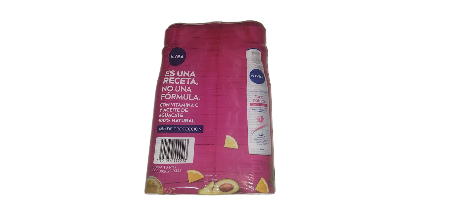Nivea Tono Natural Spray 3 Botellas Mega