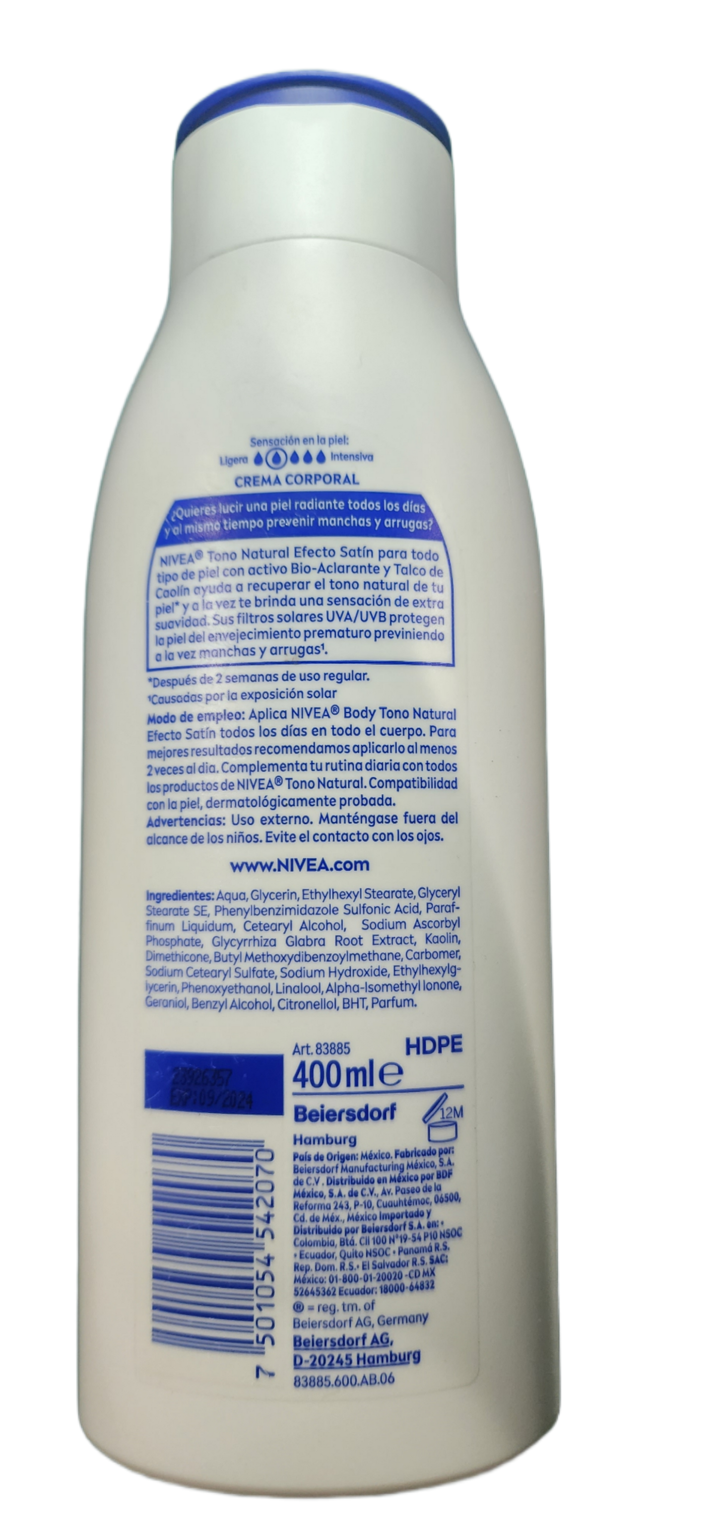 CREMA CORPORAL ACLARADO NATURAL