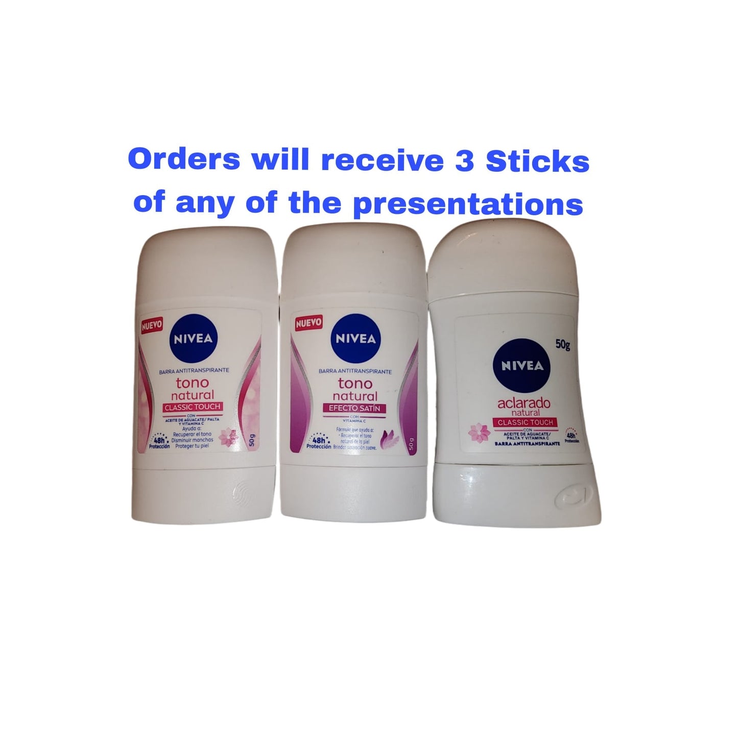 Nivea Tono Natural Barra Solid Stick Deodorant 3 Sticks