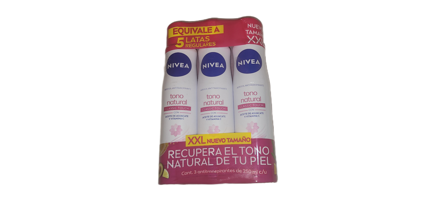 Nivea Tono Natural Spray 3 Botellas Mega