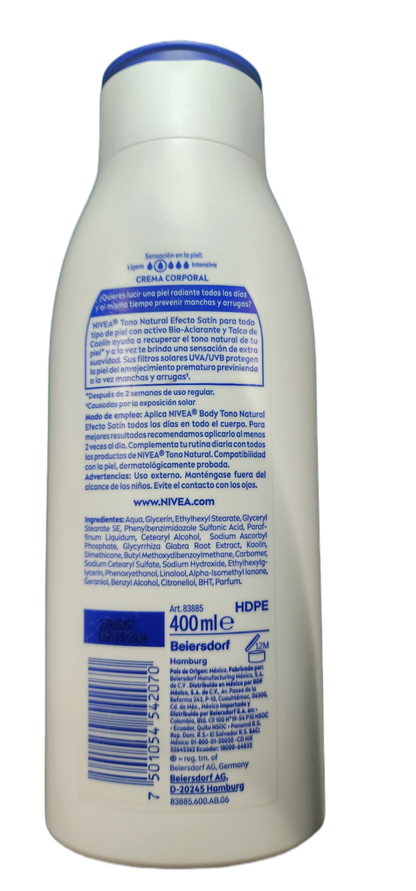 CREMA CORPORAL ACLARADO NATURAL
