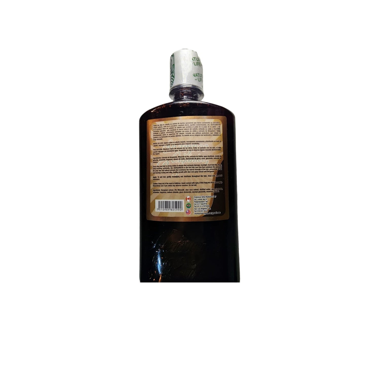 Shampoo Bergamota con Minoxidil 6% Paquete con 2 Botellas