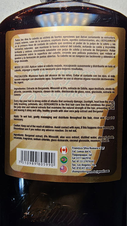 Shampoo Bergamota con Minoxidil 6% Paquete con 2 Botellas