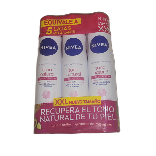 Nivea Tono Natural Spray 3 Botellas Mega