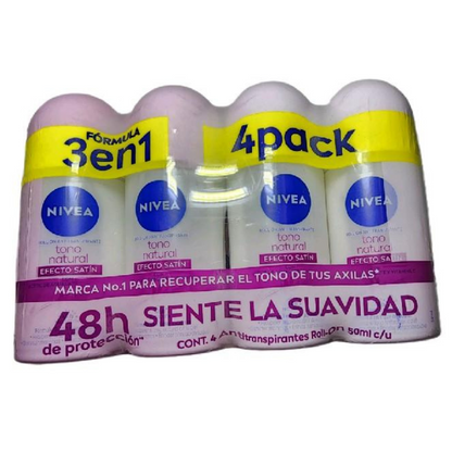 Nivea 4 Pack Whitening Deodorant Desodorante Aclarador